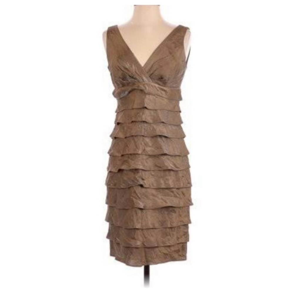 London times Elegant Brown Sleeveless Dress
